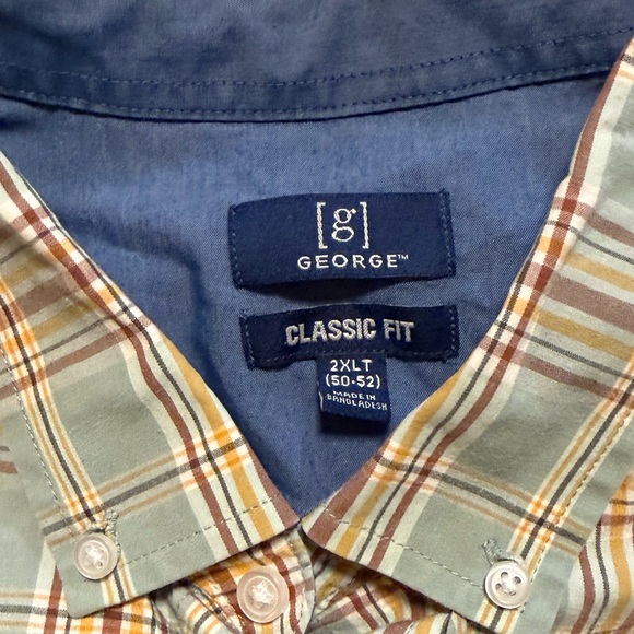 George Men's Classic Fit Casual Plaid Shirt 2XL (50-52) - Picture 5 of 5